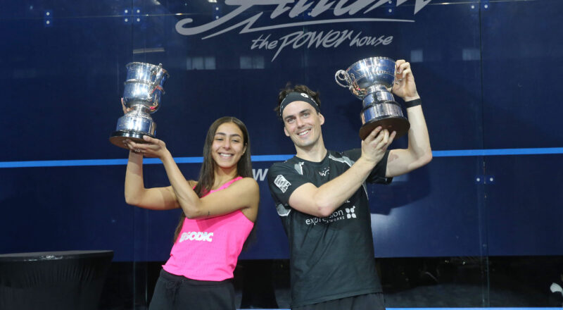 2023 British Open champions Hania El Hammamy (left) and Paul Coll (right)