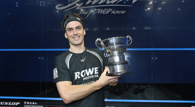 Paul Coll with the 2022 British Open trophy.
